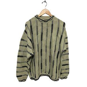 Bergati Men Sweater Size XL Acrylic 90's Y2K Green Black